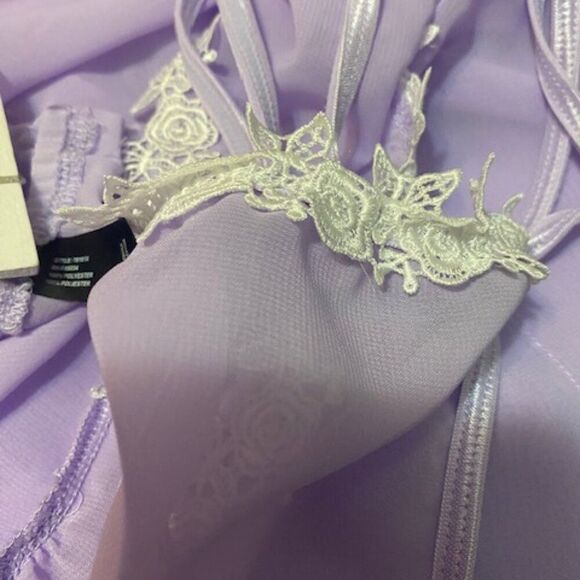 i Collection Lavendar Lace teddy with thongs, size 1X - Picture 5 of 5
